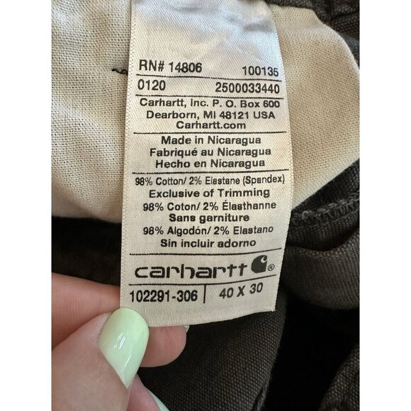 Carhartt Men's Work Pants sz 40x30 Relaxed Fit Straight Leg Rugged Flex Canvas - Picture 4 of 6